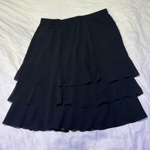 CHANEL Black Tiered A-Line Skirt